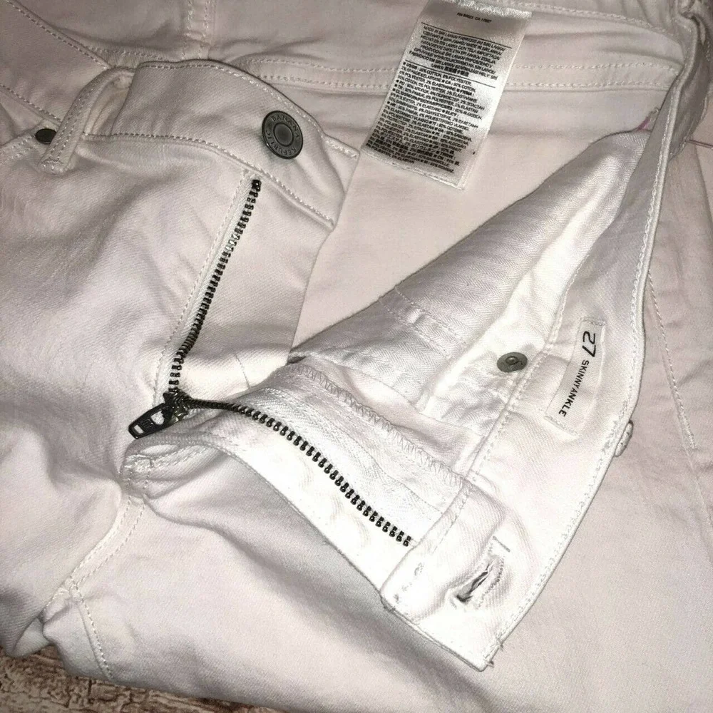 Banana Republic Women's Skinny Ankle Jeans Sz 27 Light Pink Raw Hem Distressed - Picture 4 of 5